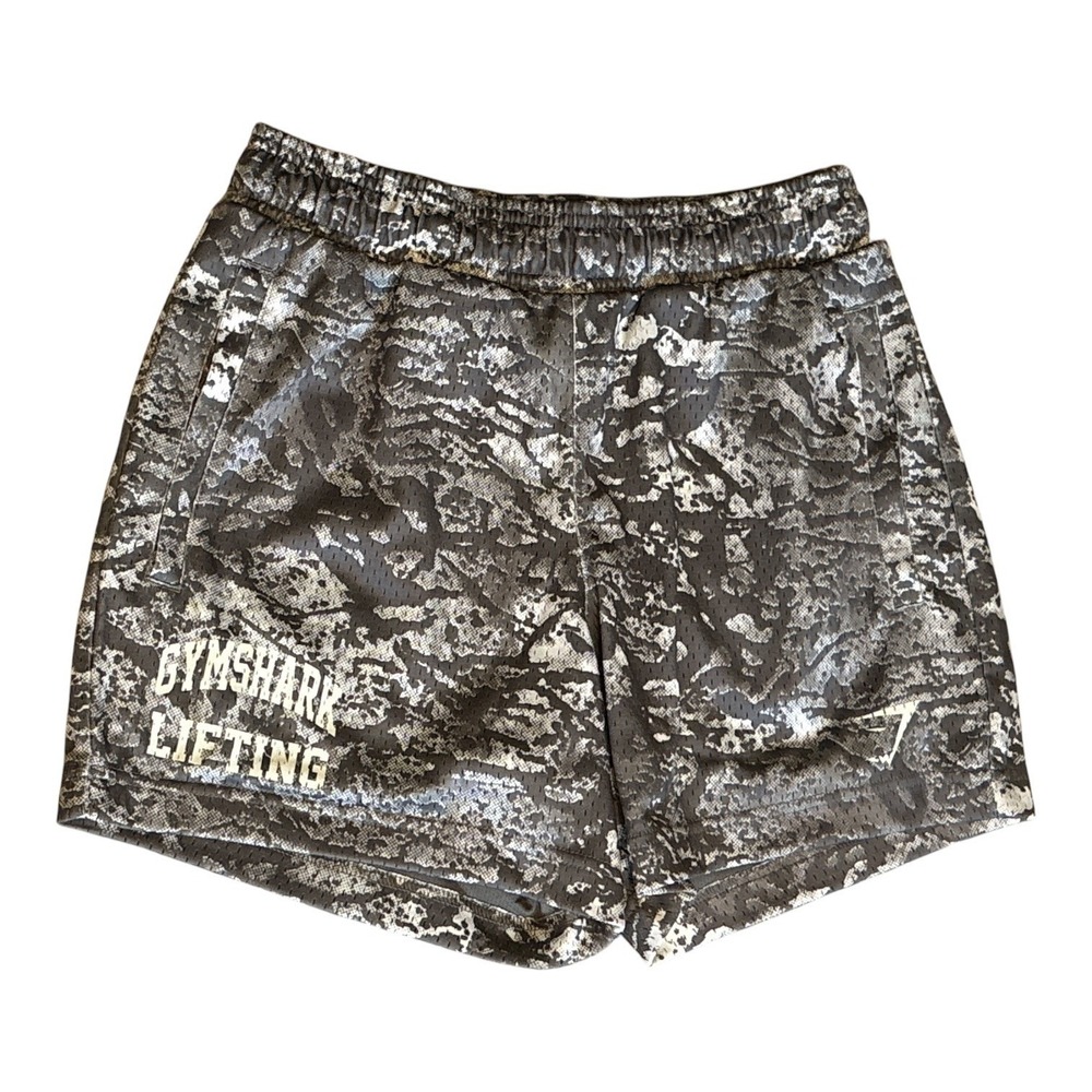 Gymshark Lifting Mesh 5" Shorts, Camo Brown, XS, NWOT, Athletic Performance Gym
